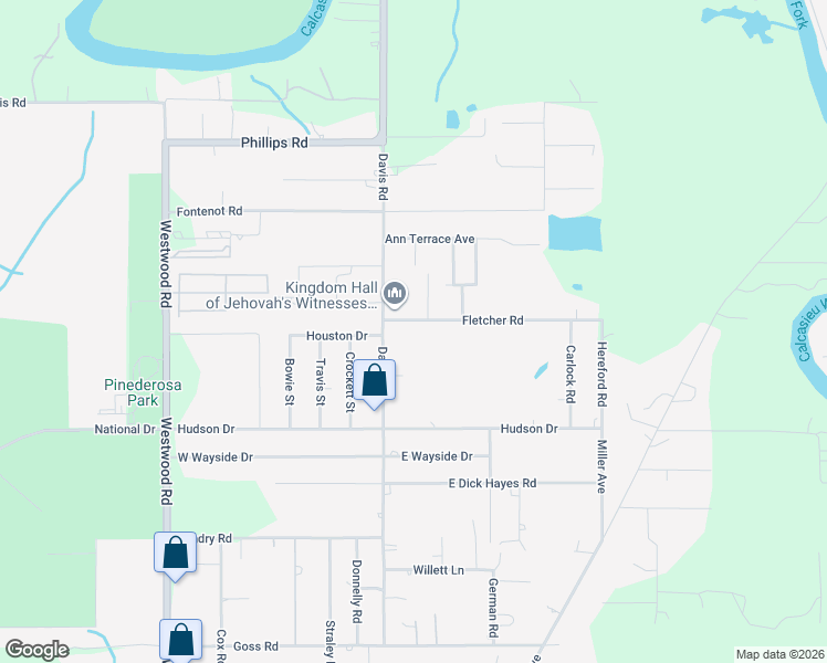 map of restaurants, bars, coffee shops, grocery stores, and more near 113 Fletcher Rd in Westlake