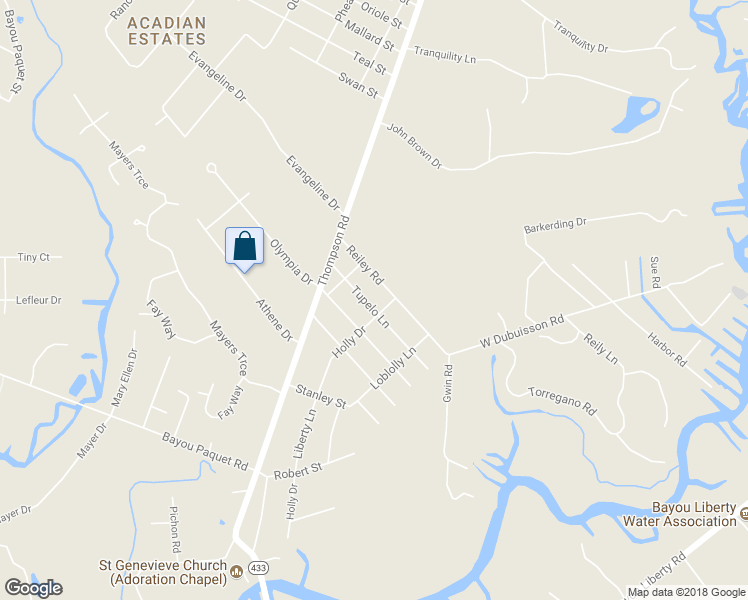 map of restaurants, bars, coffee shops, grocery stores, and more near 34061 Tupelo Lane in Slidell