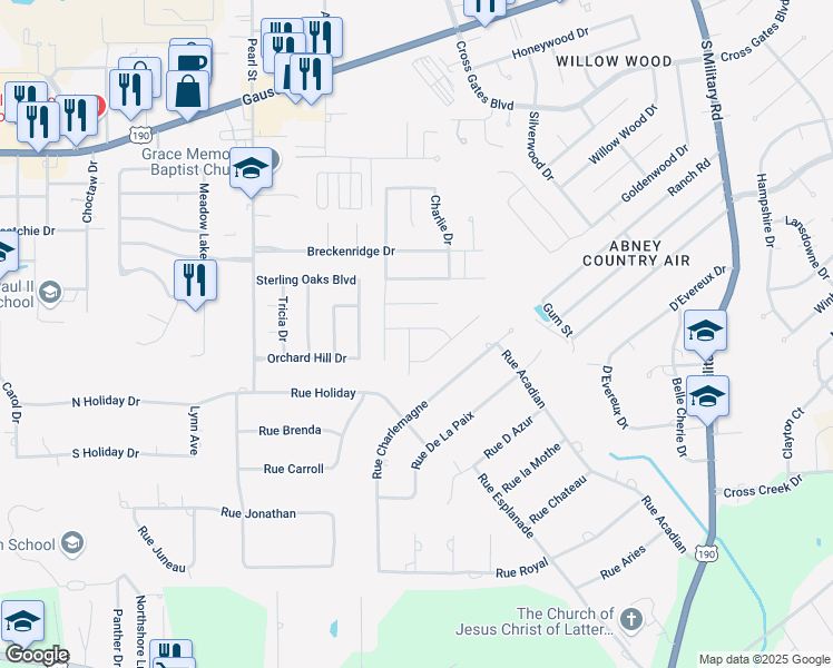 map of restaurants, bars, coffee shops, grocery stores, and more near 976 Valerie Drive in Slidell