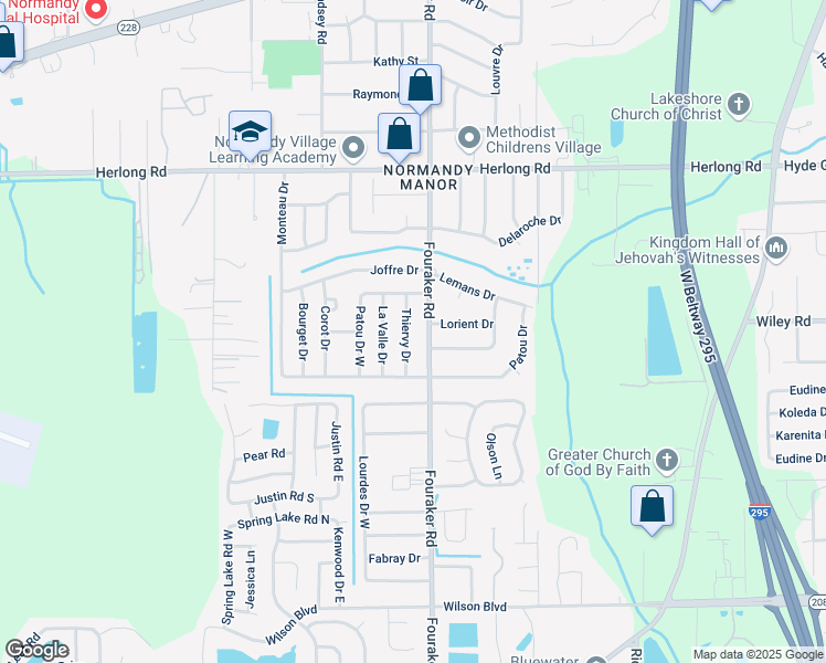 map of restaurants, bars, coffee shops, grocery stores, and more near 2156 Fouraker Road in Jacksonville