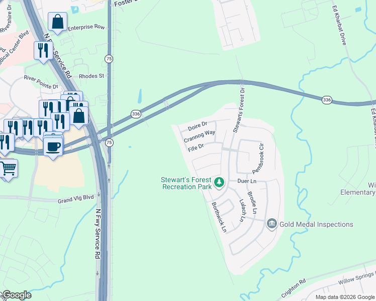 map of restaurants, bars, coffee shops, grocery stores, and more near 946 Fife Drive in Conroe