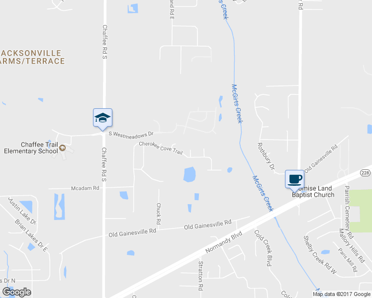 map of restaurants, bars, coffee shops, grocery stores, and more near 2210 Angelcreek Court in Jacksonville