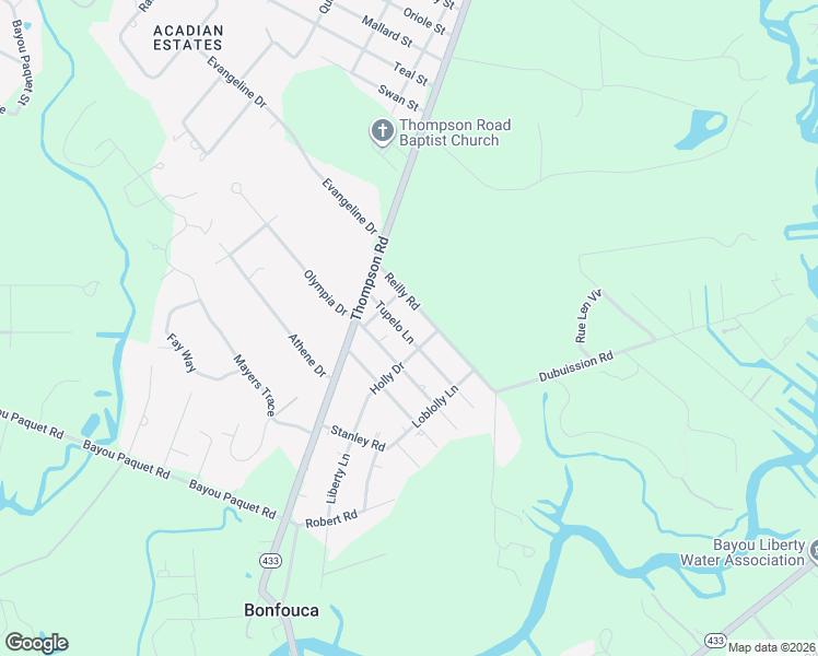 map of restaurants, bars, coffee shops, grocery stores, and more near 34057 Tupelo Lane in Slidell