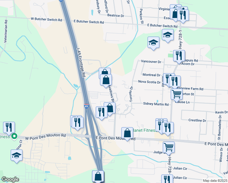 map of restaurants, bars, coffee shops, grocery stores, and more near 3 Larkspur Lane in Lafayette