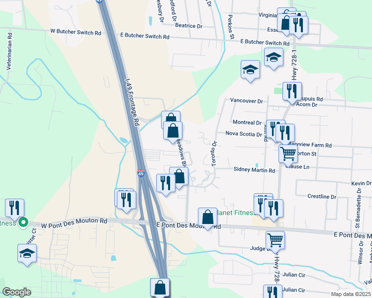 map of restaurants, bars, coffee shops, grocery stores, and more near 3 Larkspur Lane in Lafayette