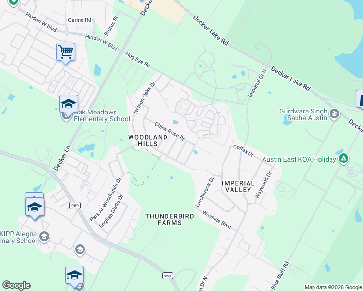 map of restaurants, bars, coffee shops, grocery stores, and more near 5808 Knoll Pines Pass in Austin