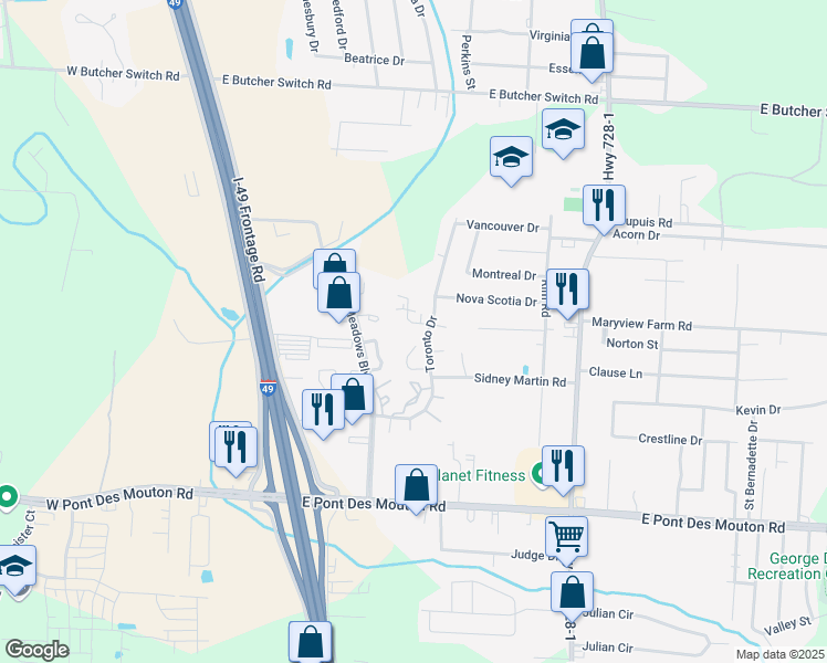 map of restaurants, bars, coffee shops, grocery stores, and more near 211 Buttercup Drive in Lafayette