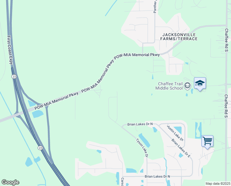 map of restaurants, bars, coffee shops, grocery stores, and more near 1944 April Oaks Drive in Jacksonville