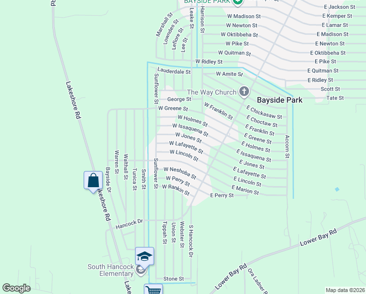 map of restaurants, bars, coffee shops, grocery stores, and more near 7031 West Lafayette Street in Bay Saint Louis