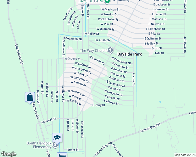 map of restaurants, bars, coffee shops, grocery stores, and more near 7405 Hancock Drive in Bay St. Louis