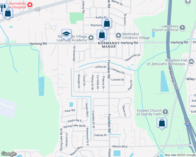 map of restaurants, bars, coffee shops, grocery stores, and more near 2129 La Valle Drive in Jacksonville