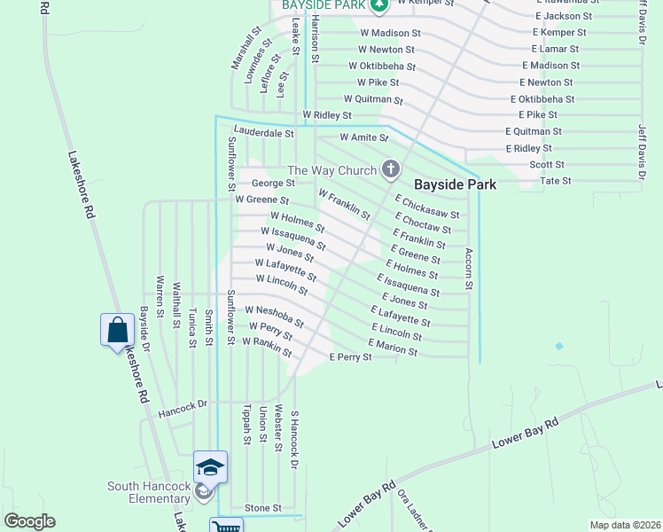 map of restaurants, bars, coffee shops, grocery stores, and more near 7405 Hancock Drive in Bay Saint Louis