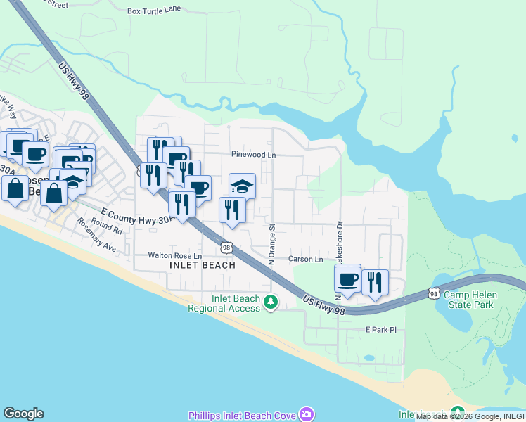 map of restaurants, bars, coffee shops, grocery stores, and more near in 