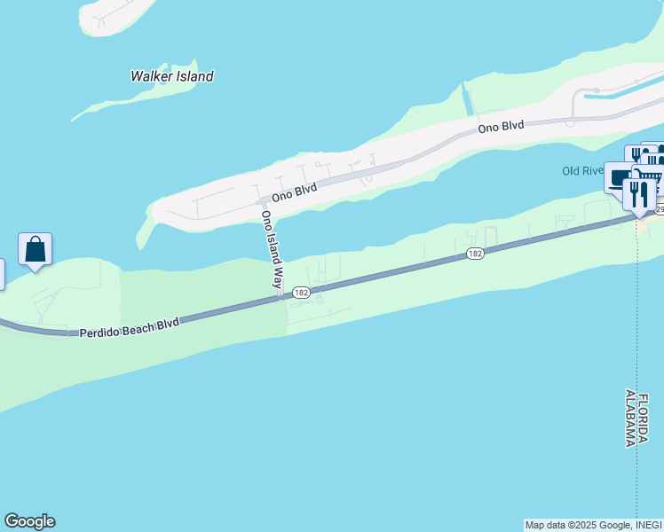 map of restaurants, bars, coffee shops, grocery stores, and more near 28835 Perdido Beach Boulevard in Orange Beach