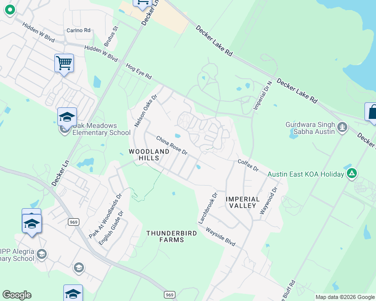 map of restaurants, bars, coffee shops, grocery stores, and more near 5808 Knoll Pines Pass in Austin