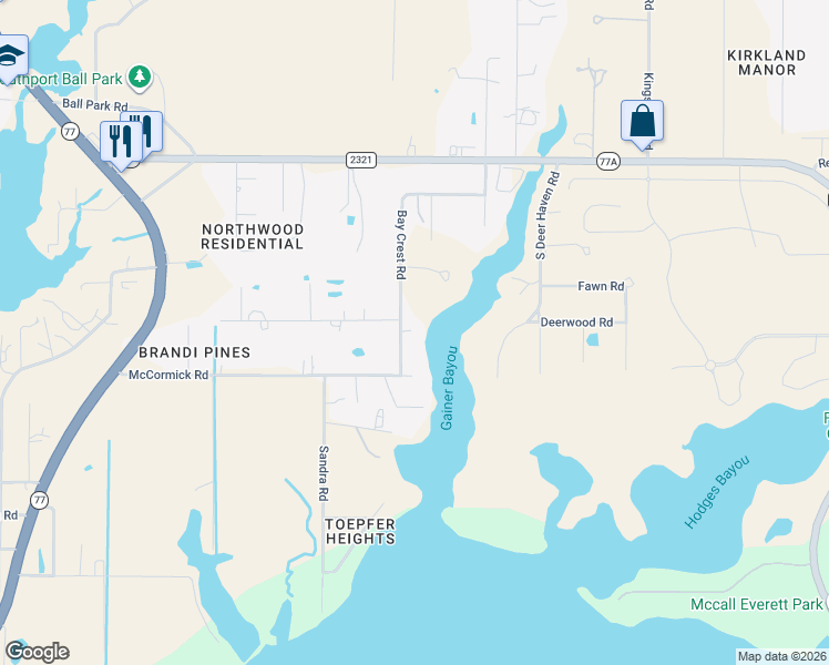 map of restaurants, bars, coffee shops, grocery stores, and more near 7204 Bay Crest Road in Southport