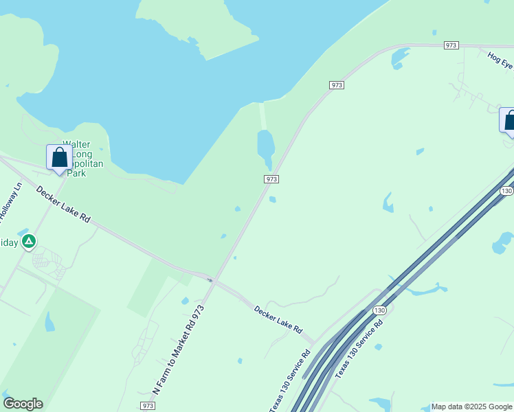map of restaurants, bars, coffee shops, grocery stores, and more near 6708 Farm to Market Road 973 in Manor