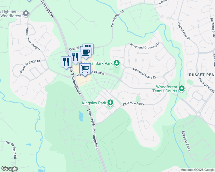 map of restaurants, bars, coffee shops, grocery stores, and more near 107 Monarch Park Drive in Montgomery