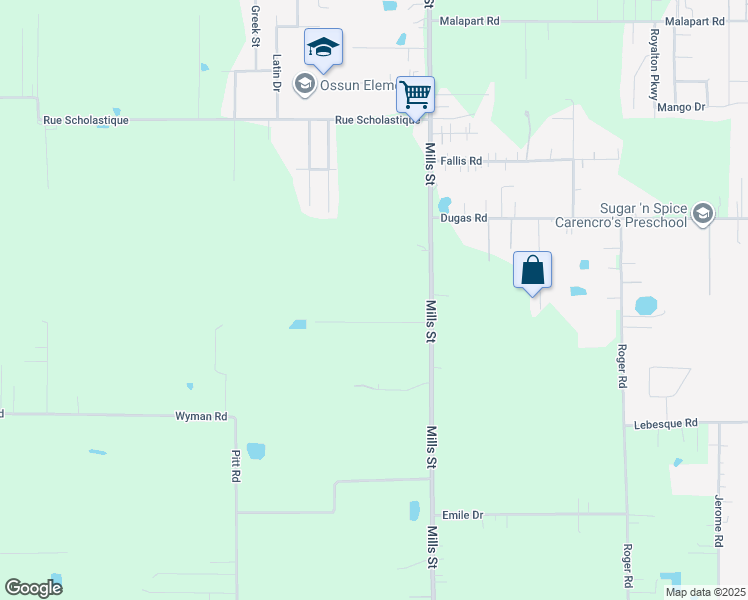 map of restaurants, bars, coffee shops, grocery stores, and more near 2321 Mills Street in Lafayette