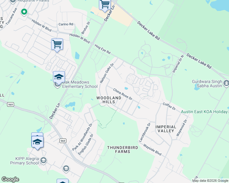 map of restaurants, bars, coffee shops, grocery stores, and more near 9012 China Rose Drive in Austin