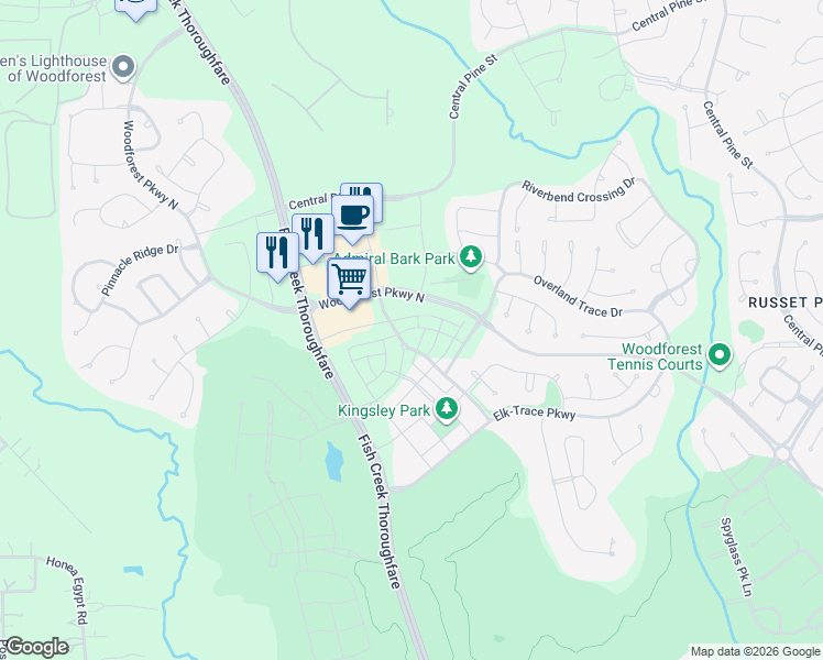 map of restaurants, bars, coffee shops, grocery stores, and more near 107 Monarch Park Drive in Montgomery