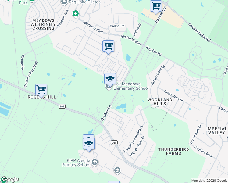 map of restaurants, bars, coffee shops, grocery stores, and more near 5416 Decker Lane in Austin