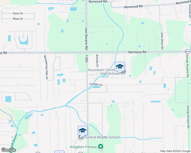 map of restaurants, bars, coffee shops, grocery stores, and more near 42045 Betty Street in Gonzales