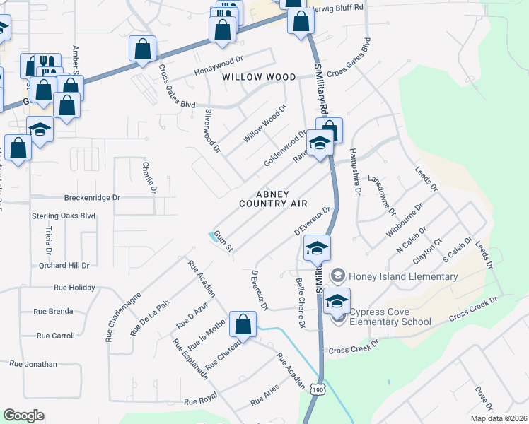 map of restaurants, bars, coffee shops, grocery stores, and more near 40652 Chinchas Creek Road in Slidell