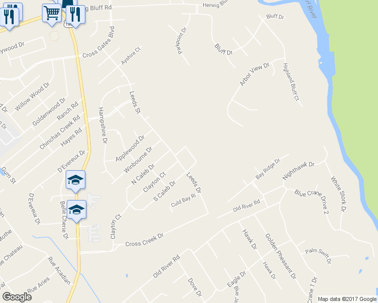 map of restaurants, bars, coffee shops, grocery stores, and more near 135 Kilgore Court in Slidell