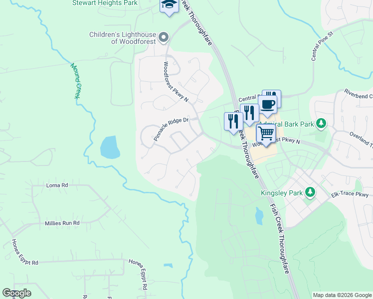 map of restaurants, bars, coffee shops, grocery stores, and more near 110 Turnberry Court in Montgomery