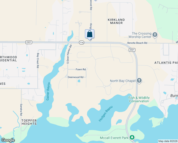 map of restaurants, bars, coffee shops, grocery stores, and more near 3033 Fawn Road in Southport