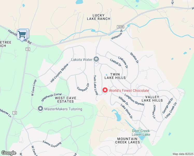 map of restaurants, bars, coffee shops, grocery stores, and more near 10009 Twin Lake Loop in Dripping Springs