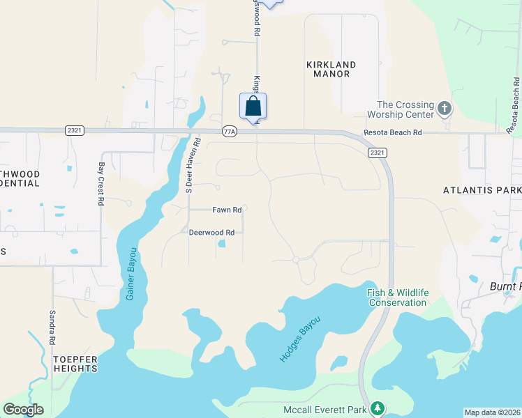 map of restaurants, bars, coffee shops, grocery stores, and more near 3025 Fawn Road in Panama City