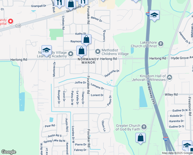 map of restaurants, bars, coffee shops, grocery stores, and more near 7918 Delaroche Drive in Jacksonville
