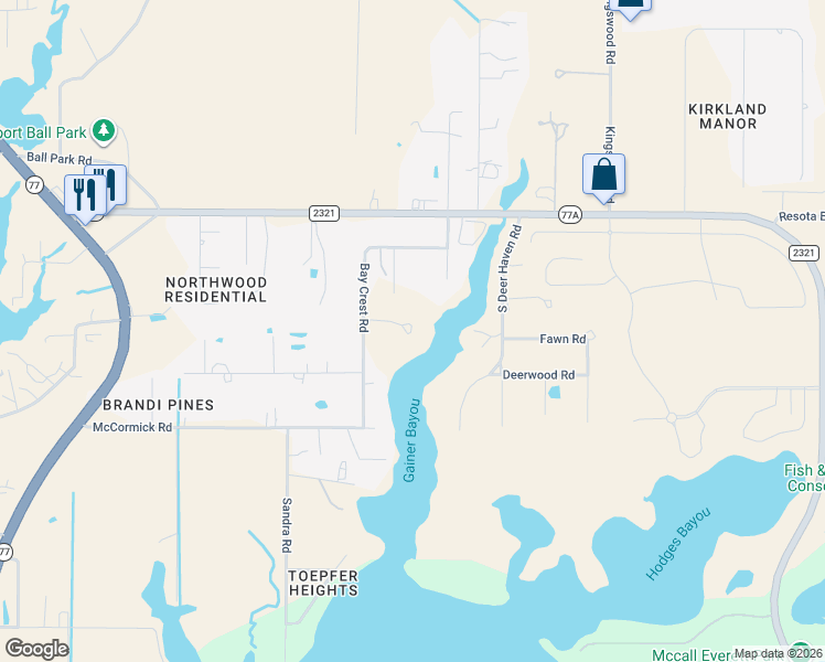 map of restaurants, bars, coffee shops, grocery stores, and more near 7318 Russo Road in Southport