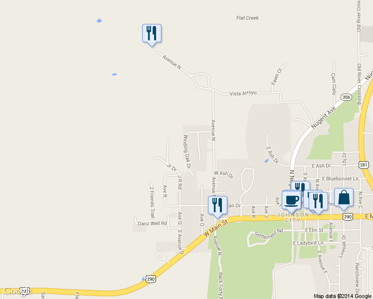 map of restaurants, bars, coffee shops, grocery stores, and more near 117 Winding Oak Drive in Johnson City