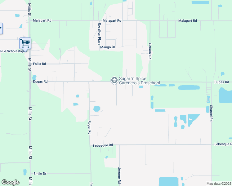 map of restaurants, bars, coffee shops, grocery stores, and more near 107 Rue Des Amis in Lafayette