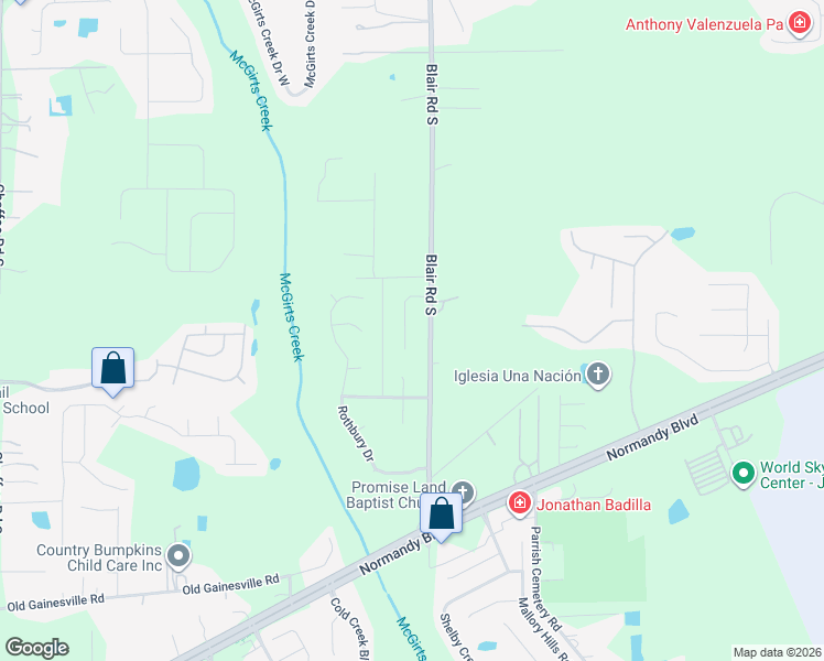 map of restaurants, bars, coffee shops, grocery stores, and more near 1985 Logging Ln in Jacksonville