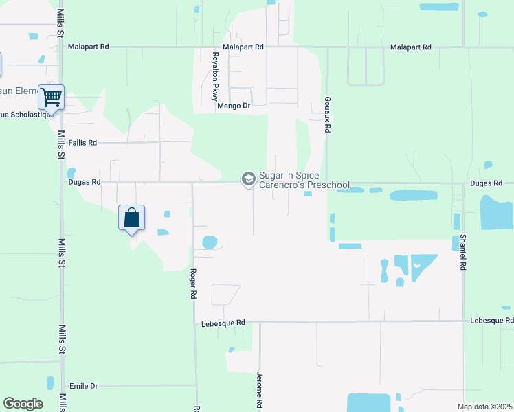 map of restaurants, bars, coffee shops, grocery stores, and more near 107 Rue Des Amis in Lafayette