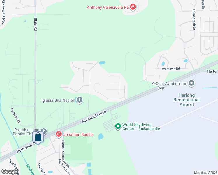 map of restaurants, bars, coffee shops, grocery stores, and more near 9859 Sailor Drive in Jacksonville