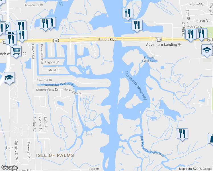 map of restaurants, bars, coffee shops, grocery stores, and more near 14882 Plumosa Dr in Jacksonville