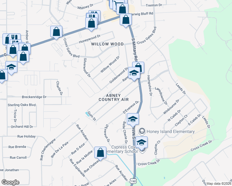 map of restaurants, bars, coffee shops, grocery stores, and more near 40717 Chinchas Creek Road in Slidell