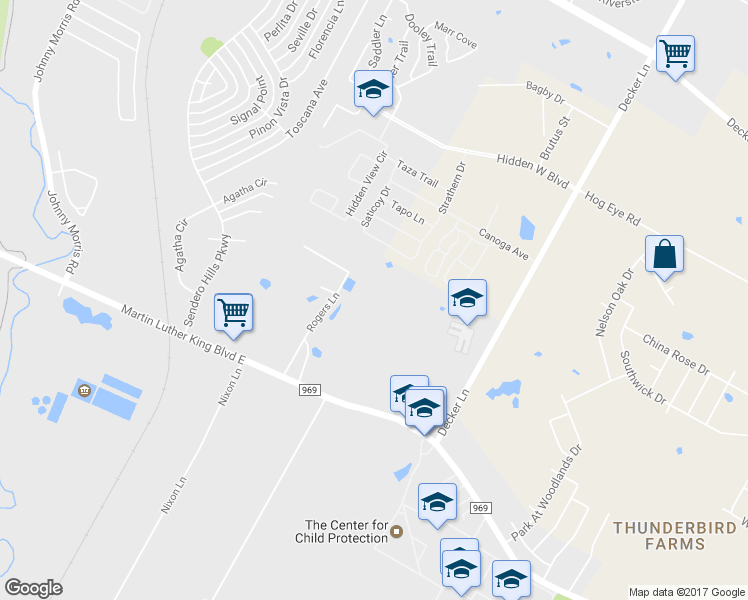 map of restaurants, bars, coffee shops, grocery stores, and more near 5505 Rogers Lane in Austin