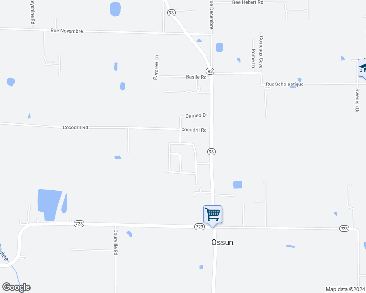 map of restaurants, bars, coffee shops, grocery stores, and more near 107 Forest Creek Dr in Scott