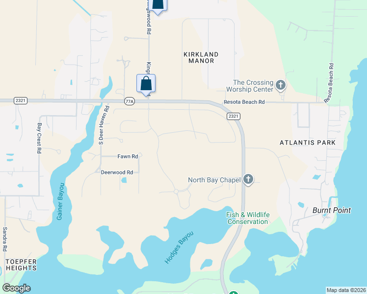 map of restaurants, bars, coffee shops, grocery stores, and more near 3033 Fawn Road in Southport