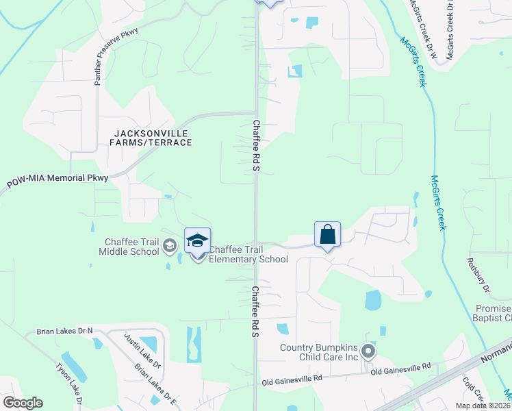 map of restaurants, bars, coffee shops, grocery stores, and more near 1995 Chaffee Road South in Jacksonville