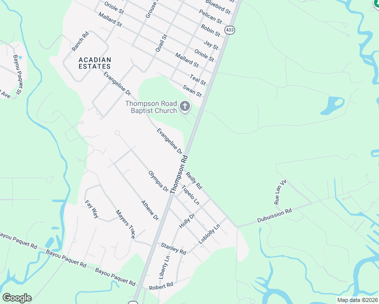 map of restaurants, bars, coffee shops, grocery stores, and more near 101 Evangeline Drive in Slidell