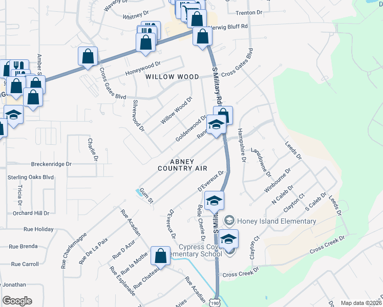 map of restaurants, bars, coffee shops, grocery stores, and more near 40717 Chinchas Creek Road in Slidell