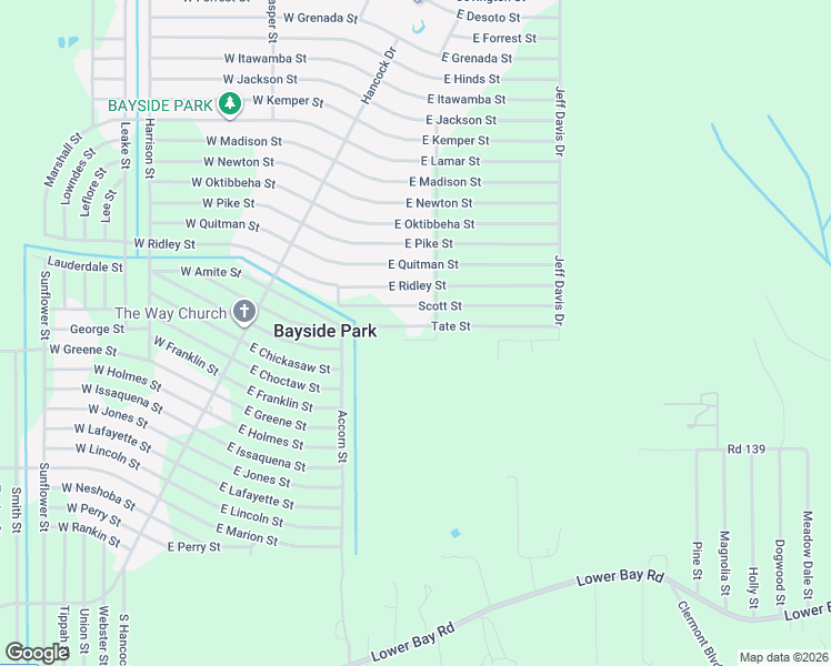 map of restaurants, bars, coffee shops, grocery stores, and more near 6183 Tate Street in Bay St. Louis