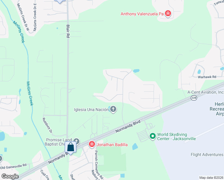 map of restaurants, bars, coffee shops, grocery stores, and more near 1920 River Rock Road in Jacksonville